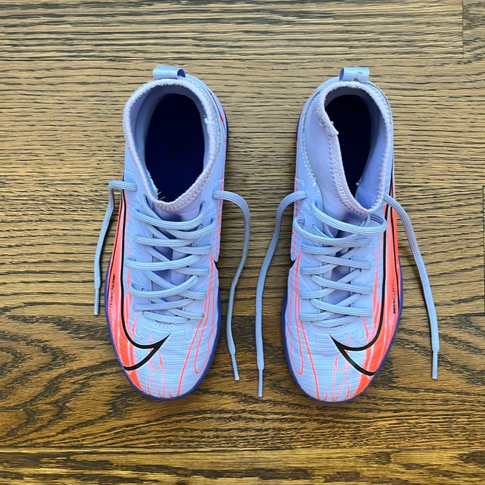 Pink and Purple KM Mercurial Indoor Soccer Shoes